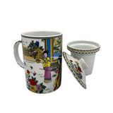 Chinese Ceramic Tea Mugs with Tea Leaf Spliter