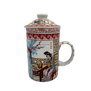 Chinese Ceramic Tea Mugs with Tea Leaf Spliter