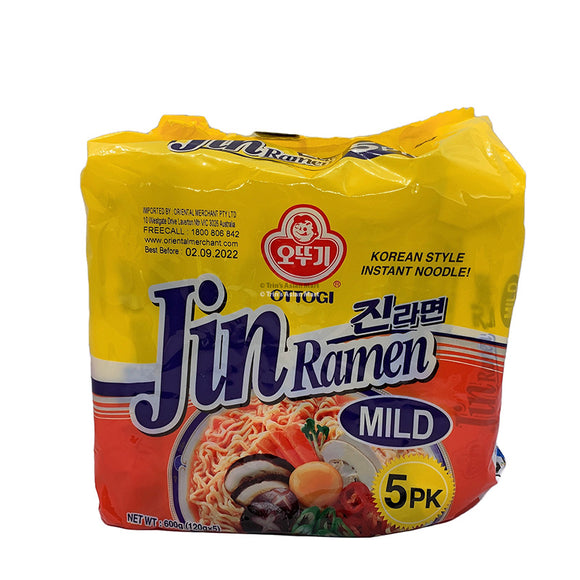 Ottogi Jin Ramen Mild 120g x 5 Packs