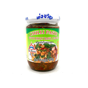 POR KWAN CHILI PASTE w HOLY BASIL LEAVES 200G