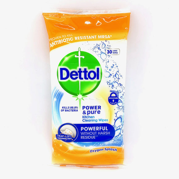 Dettol Power & Pure Kitchen Cleaning Wipes 30pcs